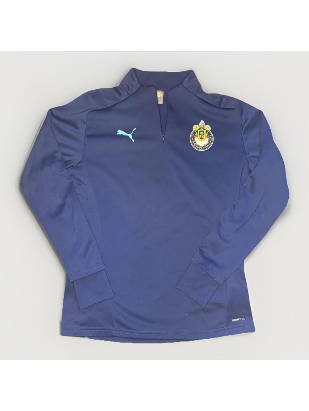 Puma Drycell Deportivo Guadalajara Men's 1/4 Zip Training Jersey Blue Size M